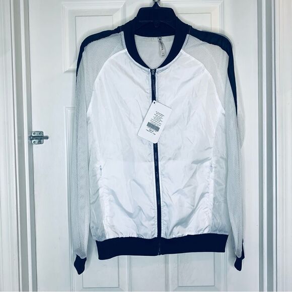 Fabletics Atlanta Jacket Size Medium White and Black - Picture 4 of 10